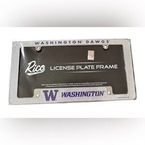 Rico Stainless Steel Washington Dawgs Silver Sparkle License Plate Frame Univ.